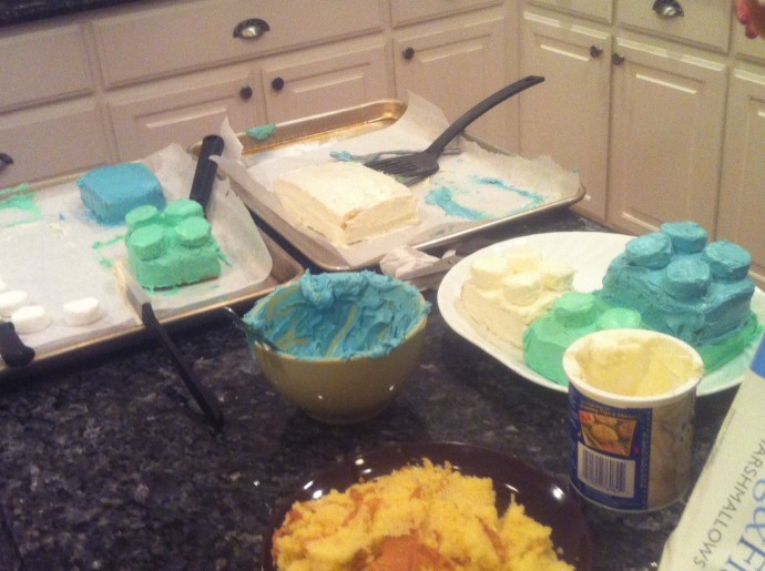 Making a LEGO cake