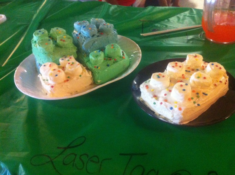 LEGO cake with sprinkles